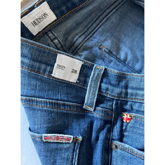 Hudson Jeans Womens Size 28 Krista Stretch Medium Wash Distressed - Picture 12 of 14